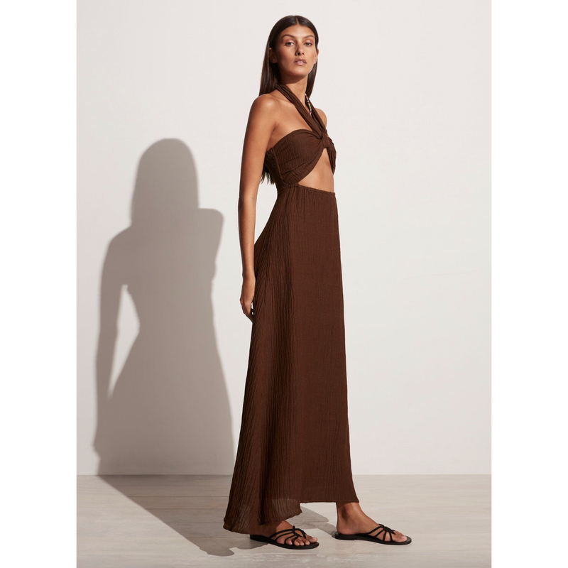 Faithfull The Brand Halona Maxi Dress Chocolate