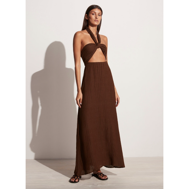 Faithfull The Brand Halona Maxi Dress Chocolate