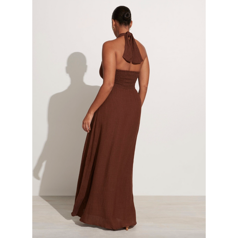 Faithfull The Brand Halona Maxi Dress Chocolate