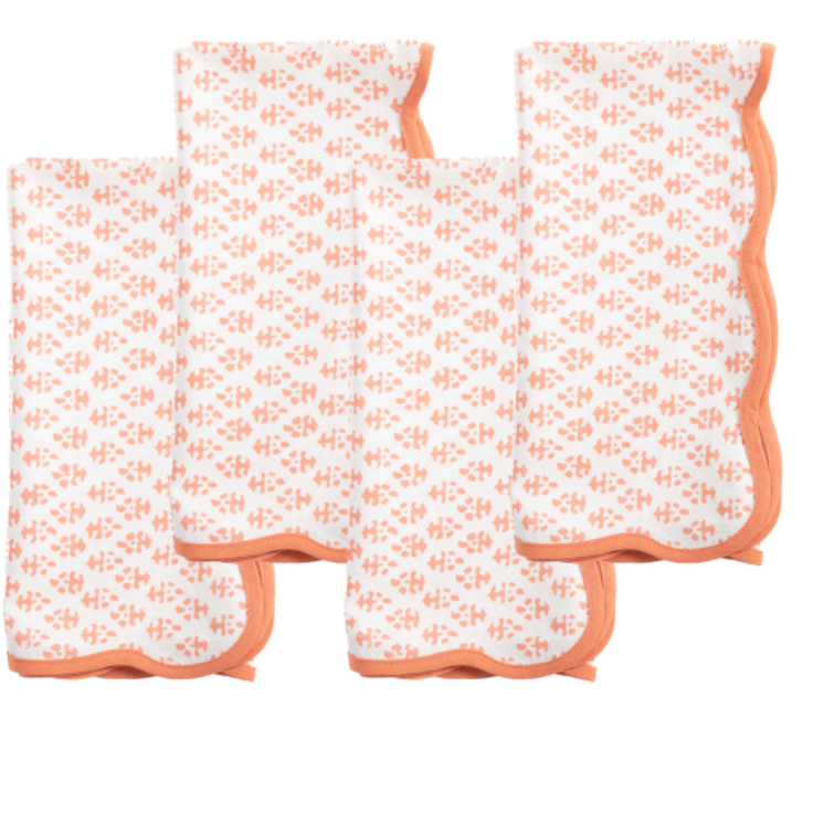 Amanda Lindroth Batik Napkins Coral, Set of 4