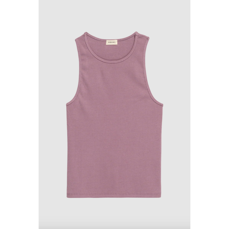 Donni Ribbed Tank Lychee