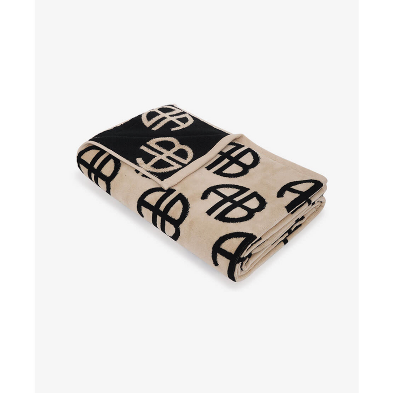 Anine Bing Bahia Towel - Beige Monogram Print