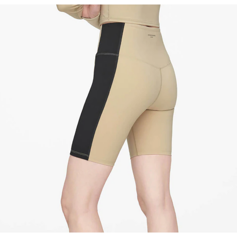 Anine Bing Blake Biker Short - Tan And Black