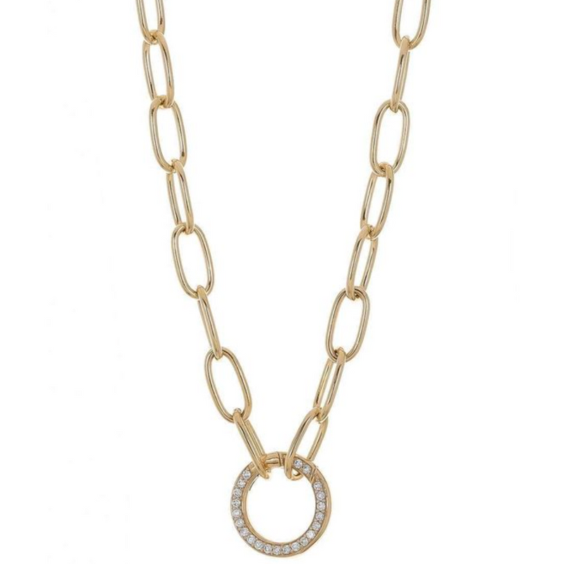 Marlo Laz 16" Sardinia Chain II Pave Clasp