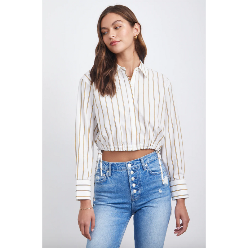 Rails Nicki Top - Ivory Daffodil Stripe