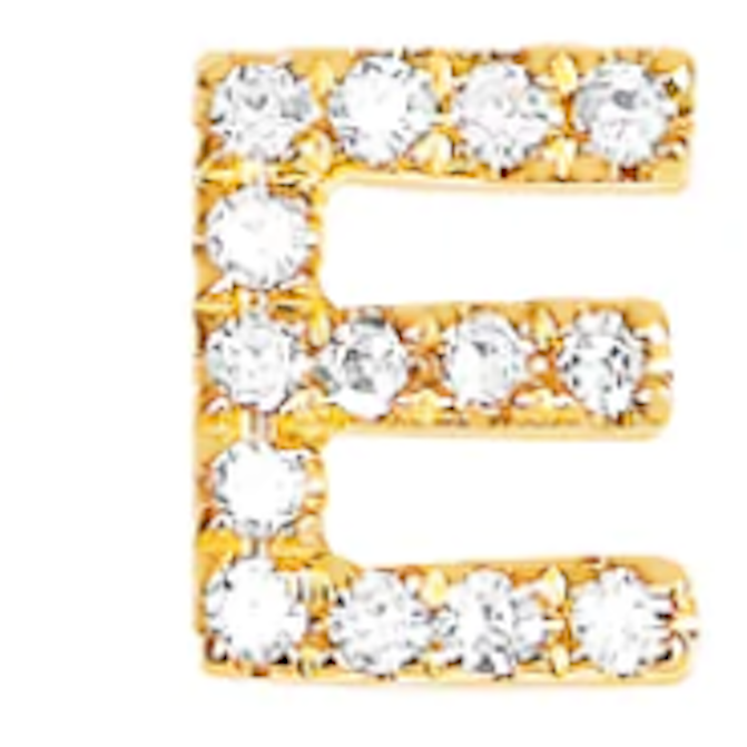 EF Collection Diamond Initial Stud Earring (SINGLE)