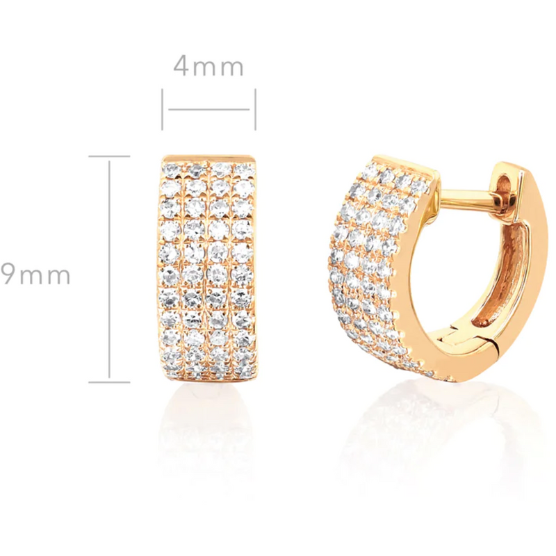 EF Collection Diamond Jumbo Huggie Earring (PAIR)