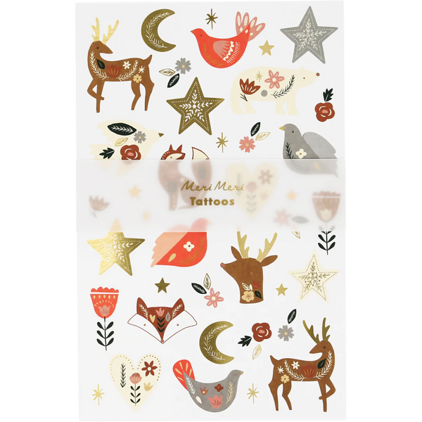 Meri Meri Folk Woodland Tattoo Sheet