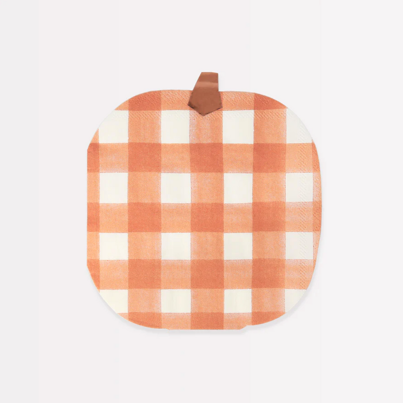 Meri Meri Gingham Pumpkin Napkins