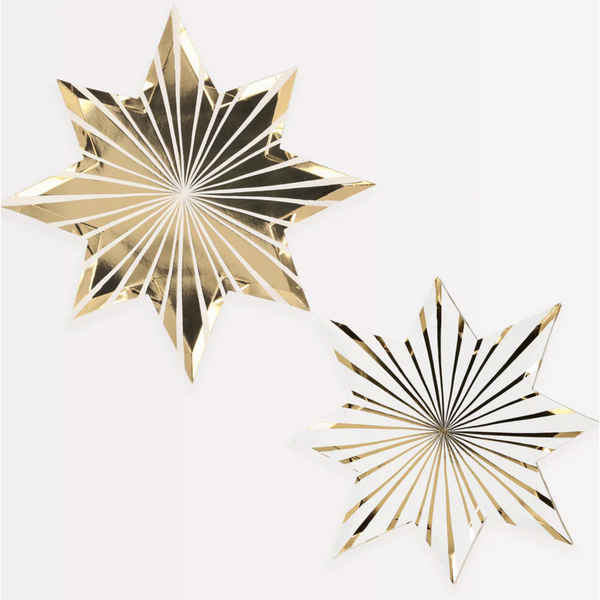 Meri Meri Gold Stripe Star Plates