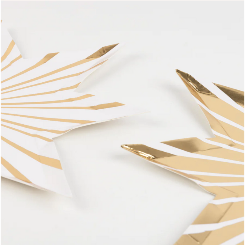 Meri Meri Gold Stripe Star Plates