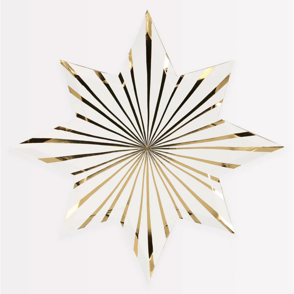 Meri Meri Gold Stripe Star Plates