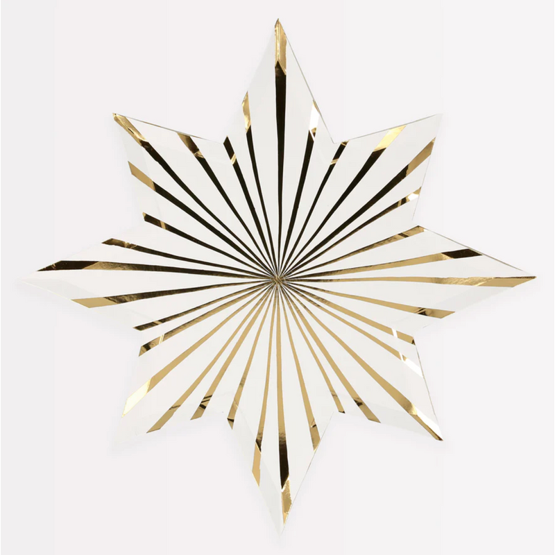 Meri Meri Gold Stripe Star Plates