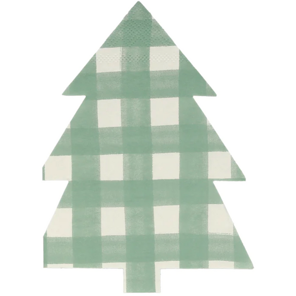 Meri Meri Green Gingham Tree Napkins