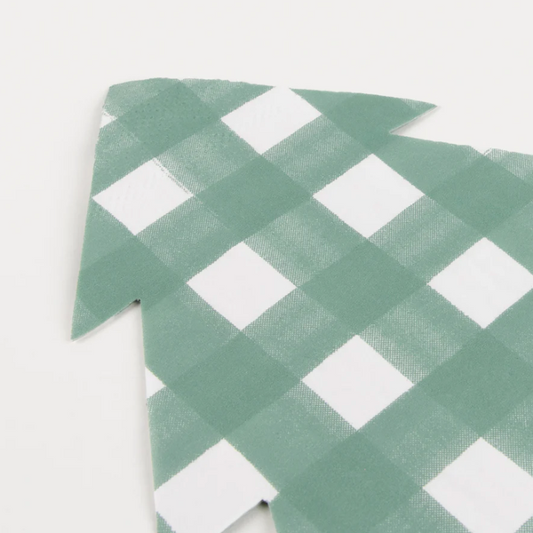Meri Meri Green Gingham Tree Napkins