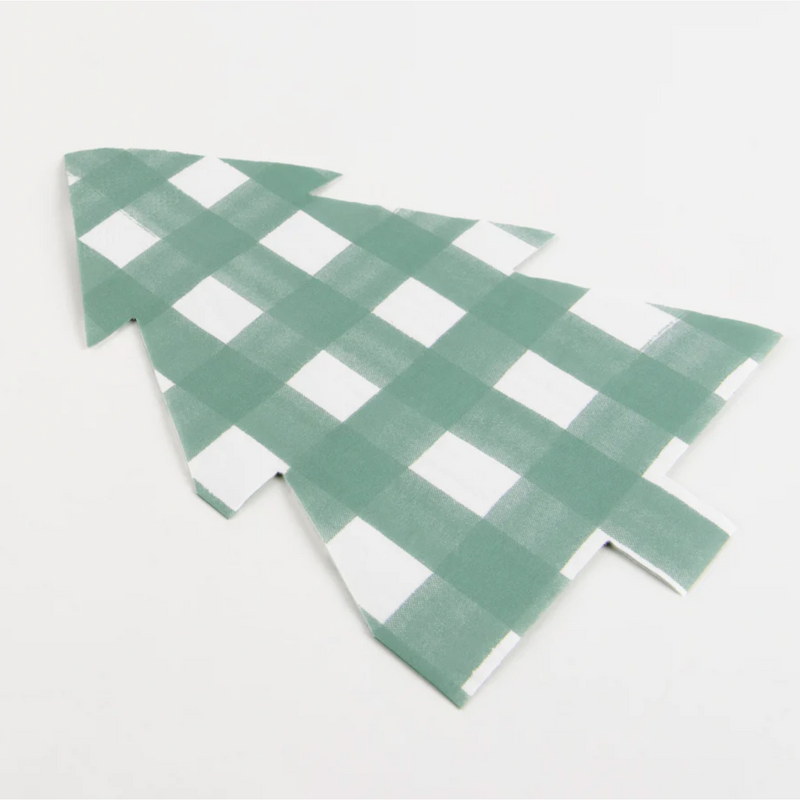 Meri Meri Green Gingham Tree Napkins