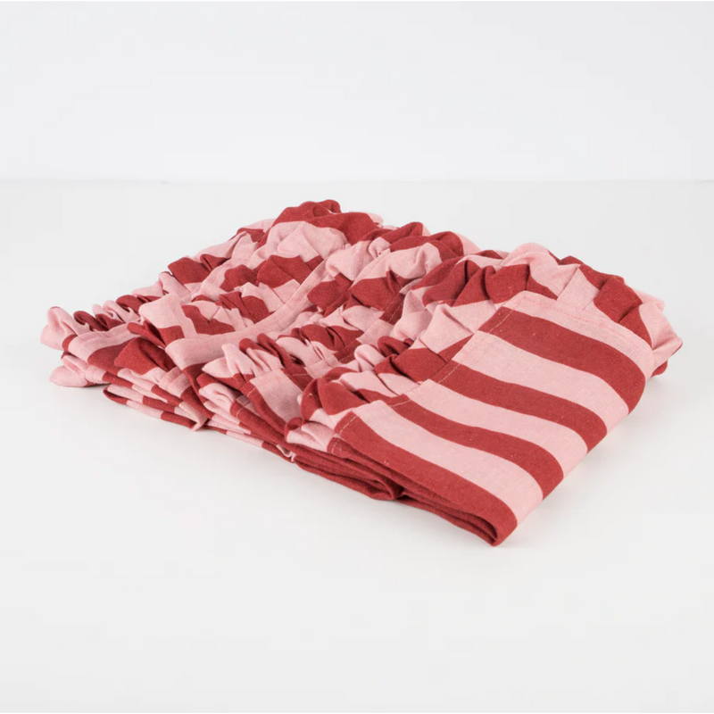 Meri Meri Red & Pink Stripe Ruffle Napkins