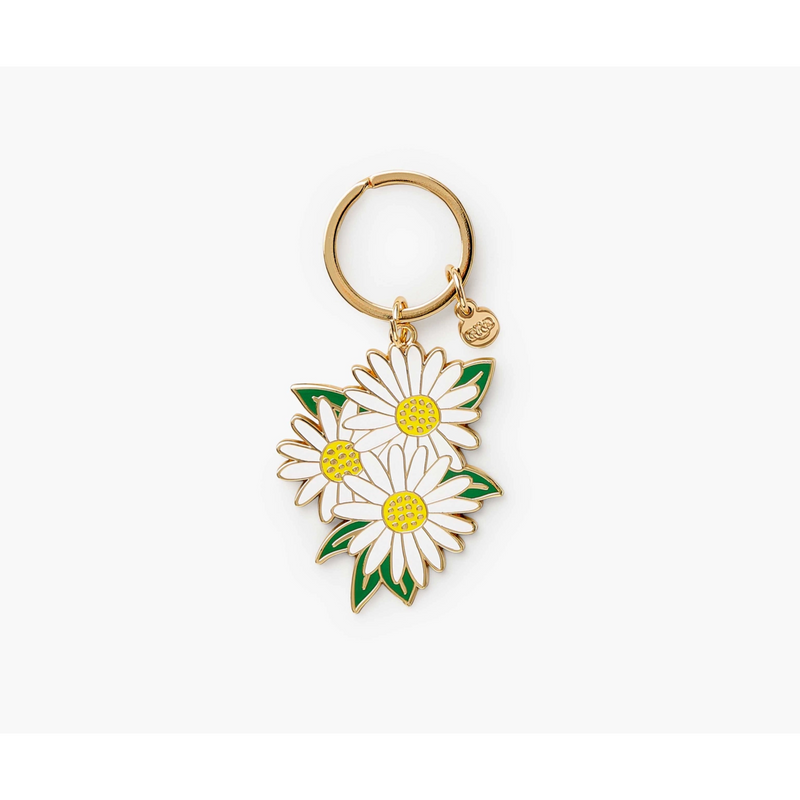 Rifle Paper Co. Daisies Enamel Keychain