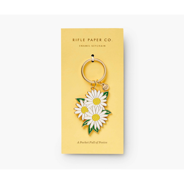 Rifle Paper Co. Daisies Enamel Keychain