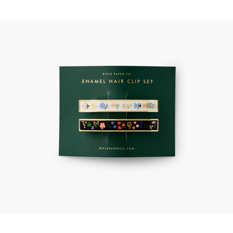 Rifle Paper Co. Menagerie Garden Set of 2 Enamel Hair Clips