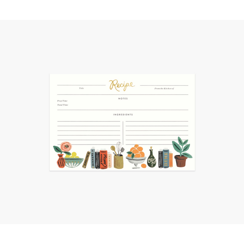 Rifle Paper Co. Pack of 12 Kitchen Shelf Recipe Card