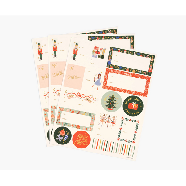 Rifle Paper Co. Pack of 3 Nutcracker Stickers & Labels