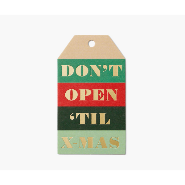 Rifle Paper Co. Pack of 8 Don't Open 'til X-Mas Gift Tags