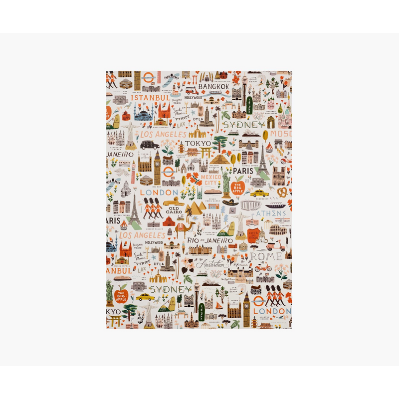 Rifle Paper Co. Roll of 3 Bon Voyage Wrapping Sheets