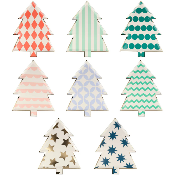 Meri Meri Patterned Christmas Tree Plates