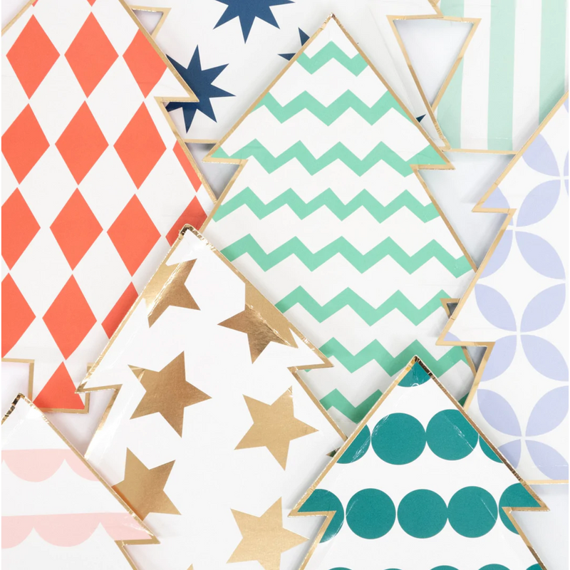 Meri Meri Patterned Christmas Tree Plates