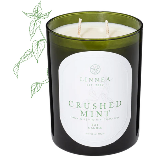 Linnea's Lights Crushed Mint, 2-wick candle Botanik