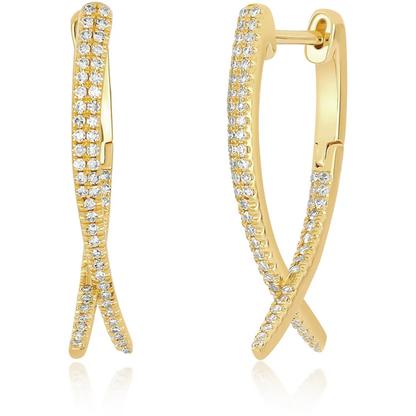 EF Collection Diamond Loop Hoop Earring