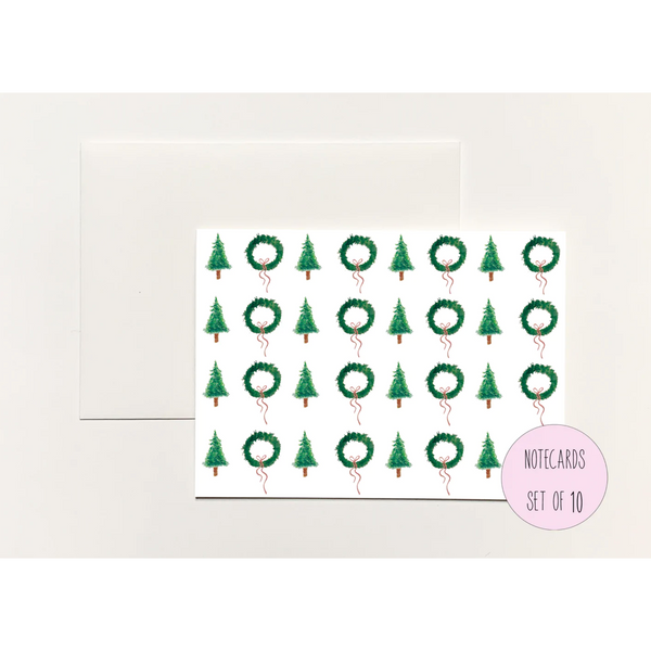 k.Patricia Designs Tree and Wreath Folded Notecards