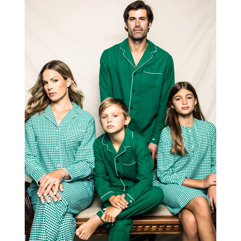 Petite Plume Forest Green Classic Flannel Pajama Set
