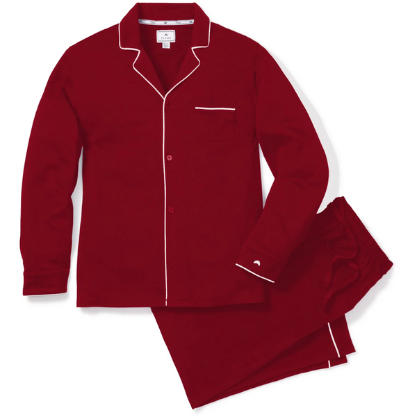 Petite Plume Luxe Pima Men's Bordeaux Pajama Set