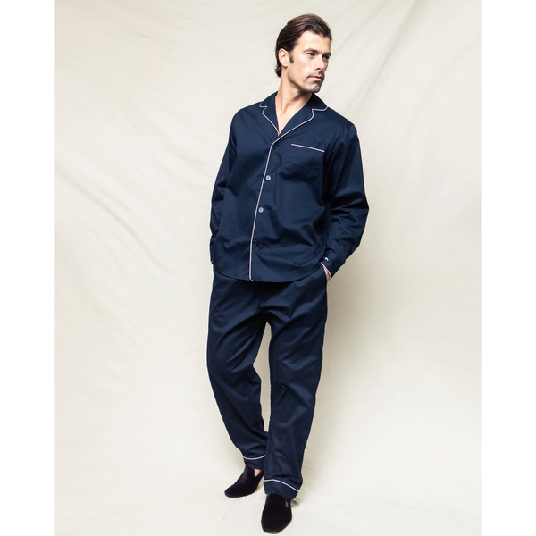 Petite Plume Men's Classic Pajamas in Navy Twill