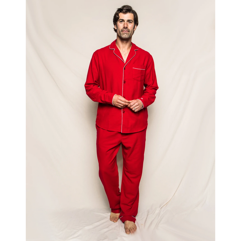 Petite Plume Men's Red Flannel Classic Pajama Set