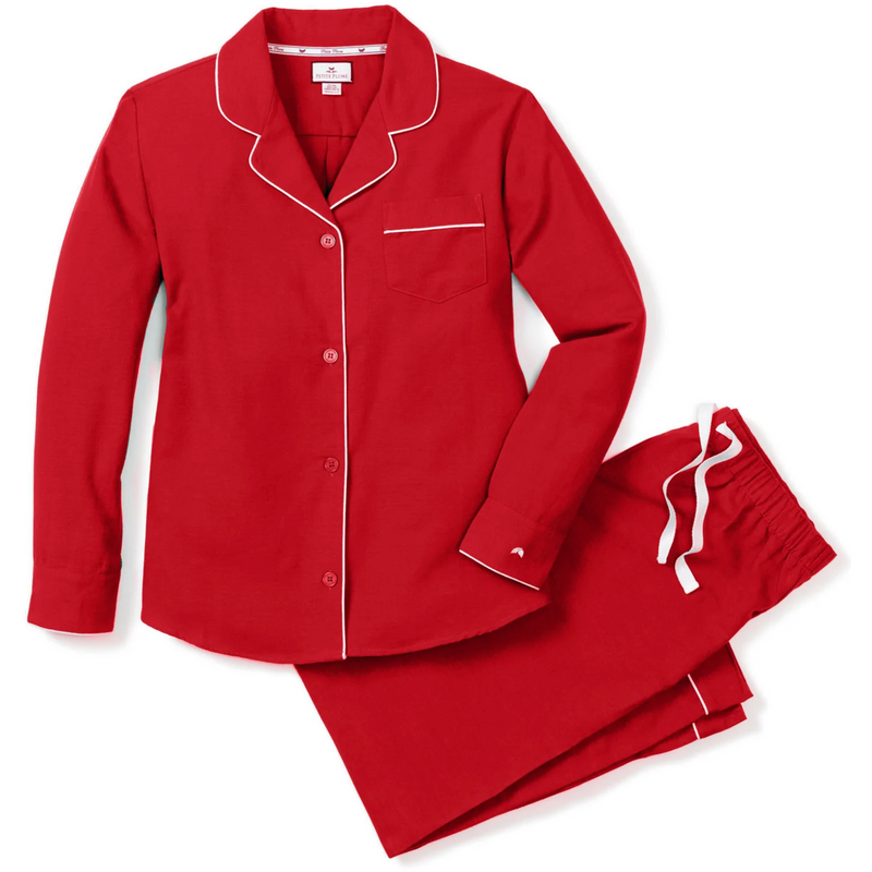 Petite Plume Women's Red Flannel Classic Pajama Set