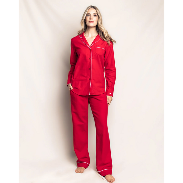 Petite Plume Women's Red Flannel Classic Pajama Set