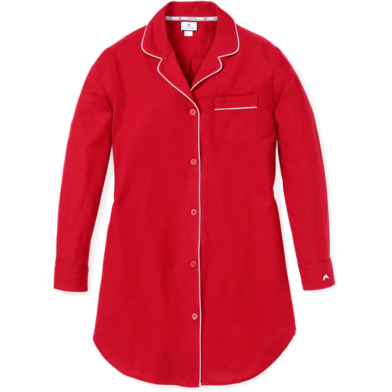 Petite Plume Women's Red Flannel Nightshirt