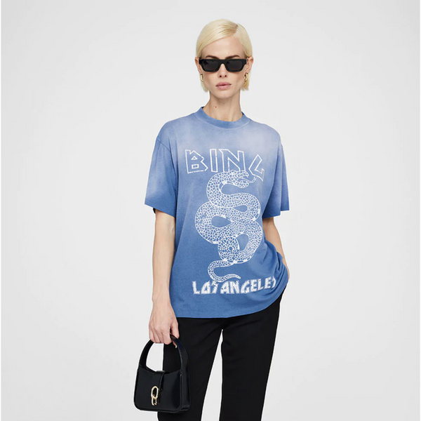 Anine Bing Ashton Tee Snake - Washed Electric Blue