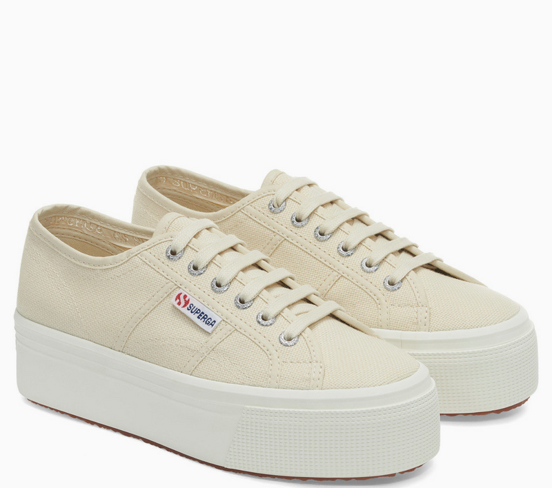 Superga top platform beige