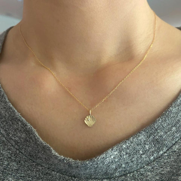 Jennie Kwon Designs Beaded Diamond Shell Necklace