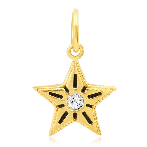 Tai Simple gold star charm with enamel detailing