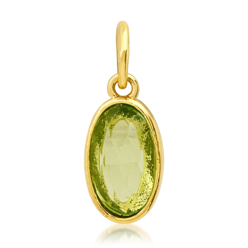 Tai Green glass charm with gold trim - BG122