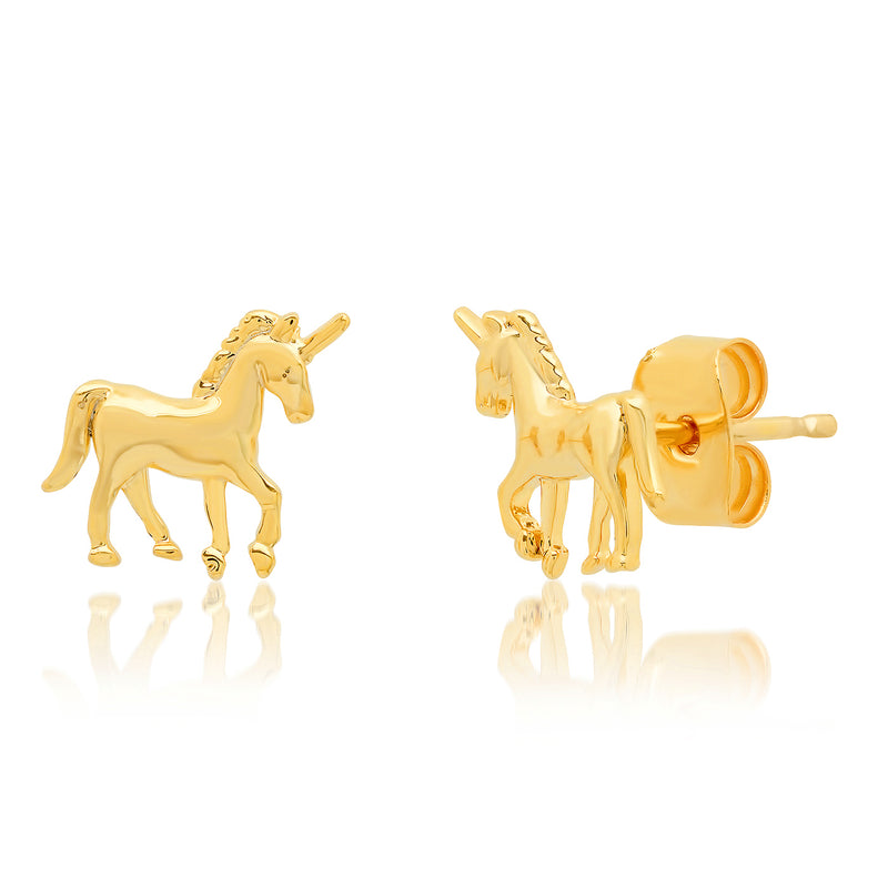 Tai Simple gold unicorn post earrings