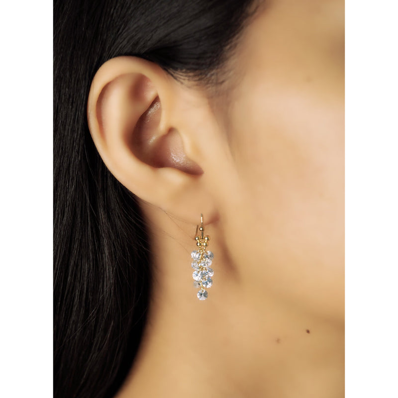 Tai Gold French Wire - elongated cluster CZ earrings