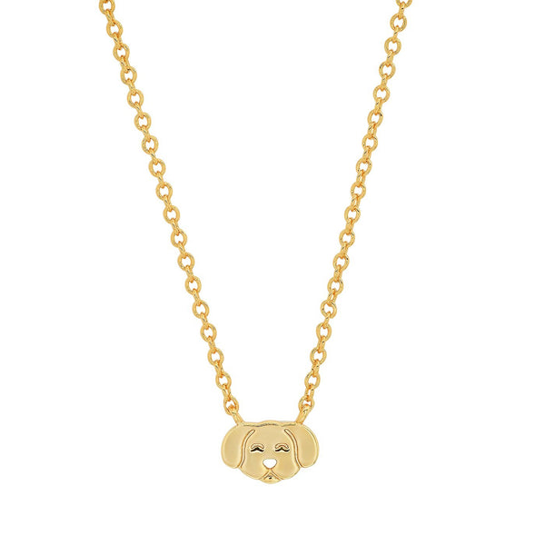 Tai Gold simple chain necklace with simple gold dog