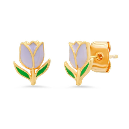 Tai Gold lavendar enamel tulips