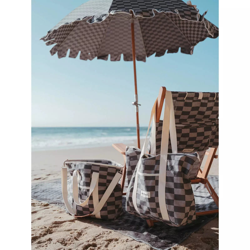 Business & Pleasure Premium Beach Umbrella - VINTAGE GREEN CHECK